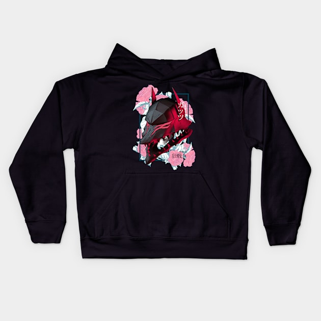 Floral x Berserker Helmet Kids Hoodie by manoystee